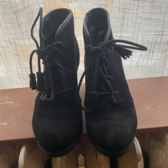 Madden Girl Shoes - Madden Girl Black Suede Heels